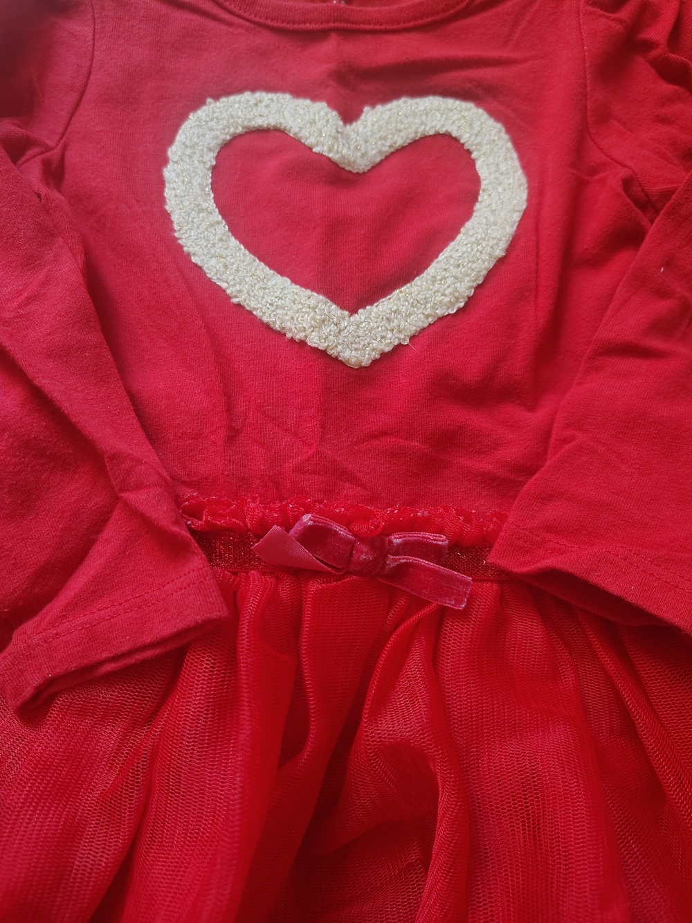 Cat & Jack Girls Red Heart Tutu Romper Size 18M - Picture 2 of 2